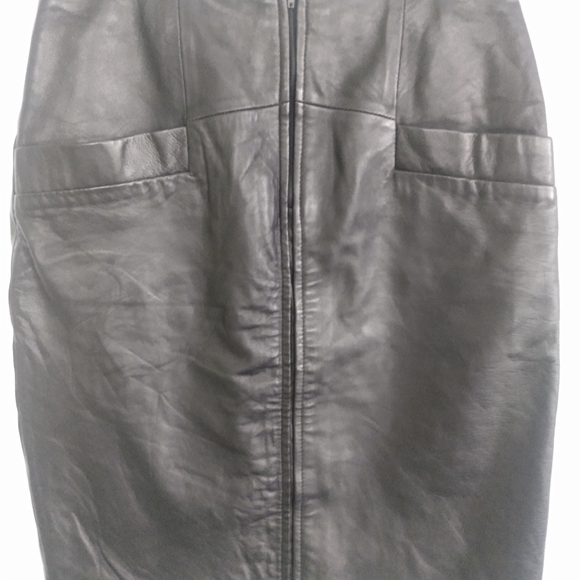 Moods by Krizia Vintage Leather Skirt sz8 - Picture 1 of 3